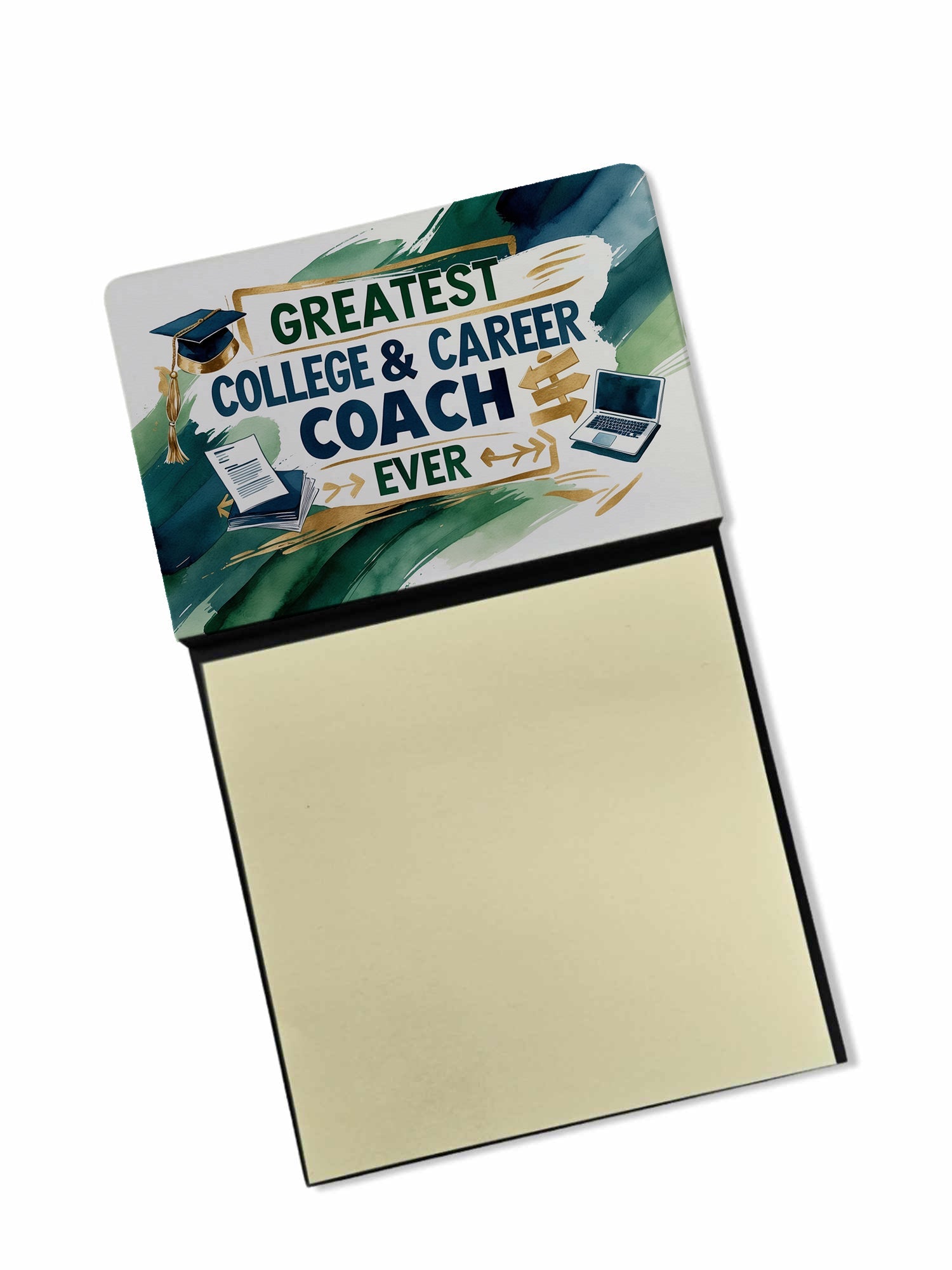 Greatest College Coach Ever Funny Sticky Note Holder for Teacher's Gift Refillable with 3x3 Notes