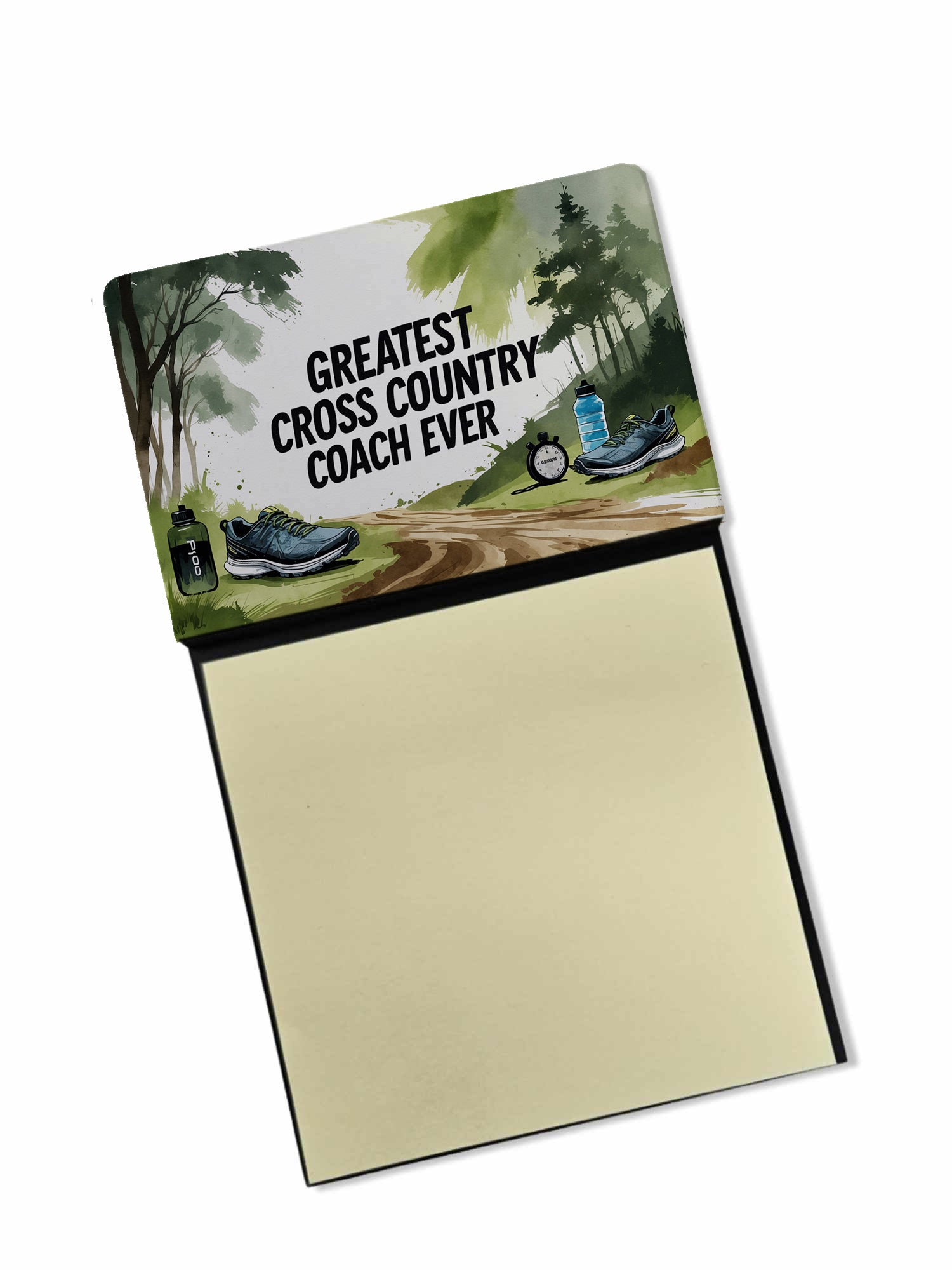 Greatest Cross Country Coach Ever Funny Sticky Note Holder for Teacher's Gift Refillable with 3x3 Notes