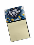 Greatest Custodian Ever Funny Sticky Note Holder for Teacher's Gift Refillable with 3x3 Notes