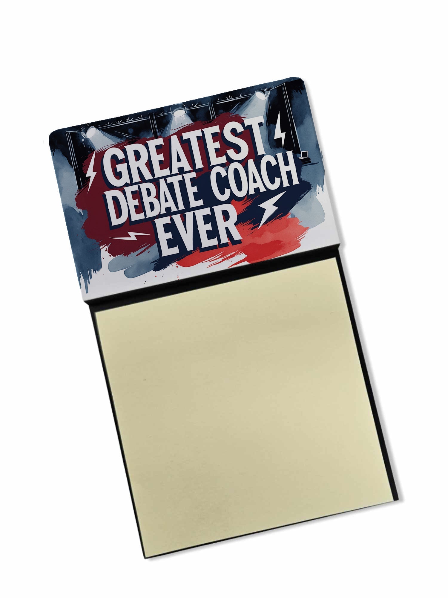 Greatest Debate Coach Ever Funny Sticky Note Holder for Teacher's Gift Refillable with 3x3 Notes