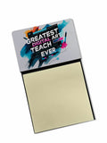 Greatest Digital Art Teacher Ever Funny Sticky Note Holder for Teacher's Gift Refillable with 3x3 Notes