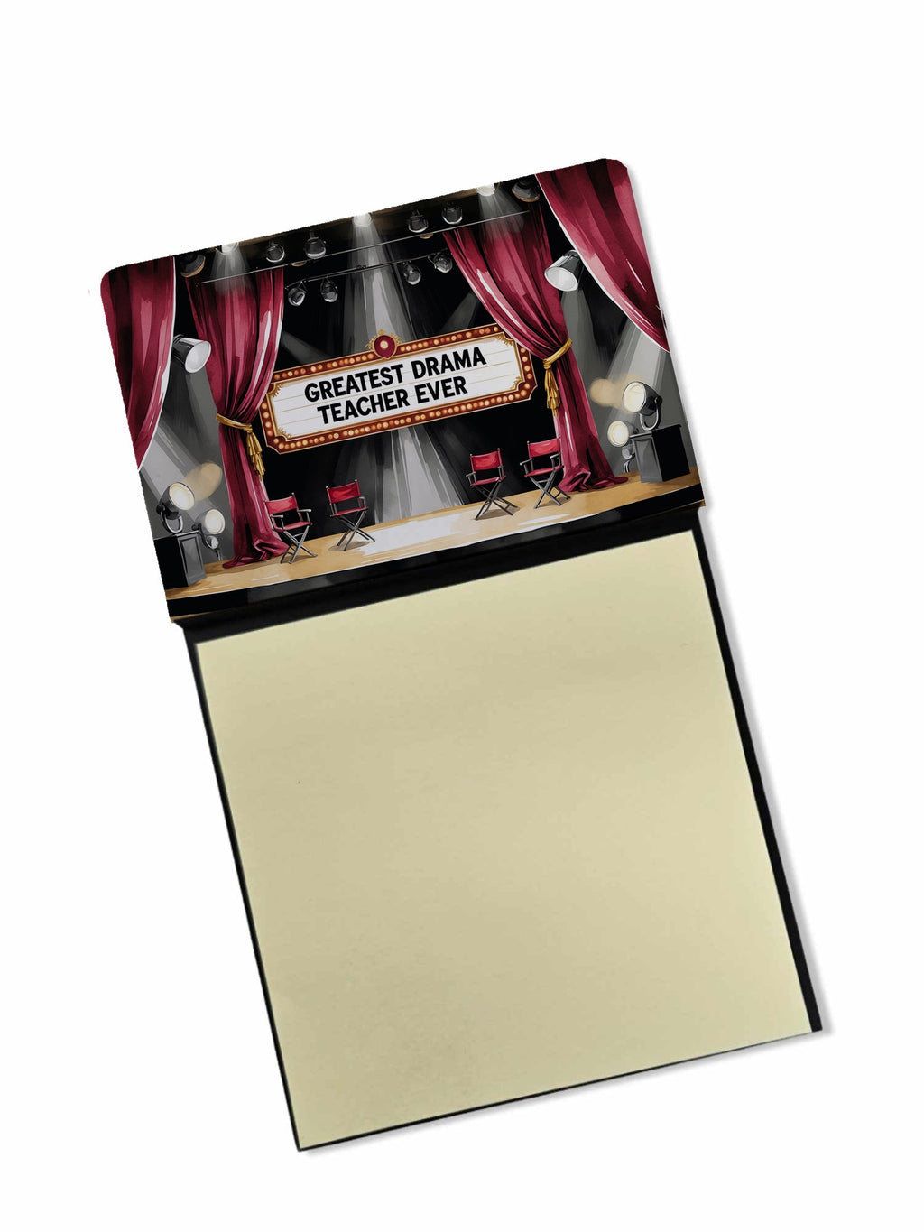 Greatest Drama Teacher Ever Funny Sticky Note Holder for Teacher's Gift Refillable with 3x3 Notes