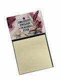 Greatest English Teacher Ever Funny Sticky Note Holder for Teacher's Gift Refillable with 3x3 Notes
