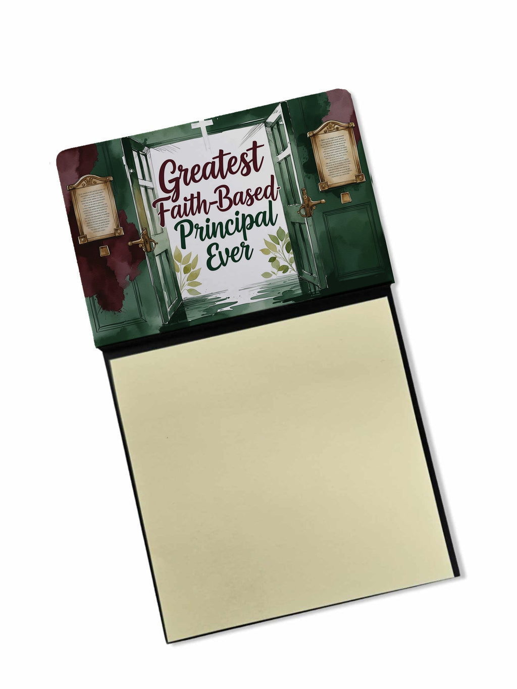 Greatest Faith-Based Principal Ever Funny Sticky Note Holder for Teacher's Gift Refillable with 3x3 Notes