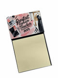 Greatest Fashion Design Teacher Ever Funny Sticky Note Holder for Teacher's Gift Refillable with 3x3 Notes