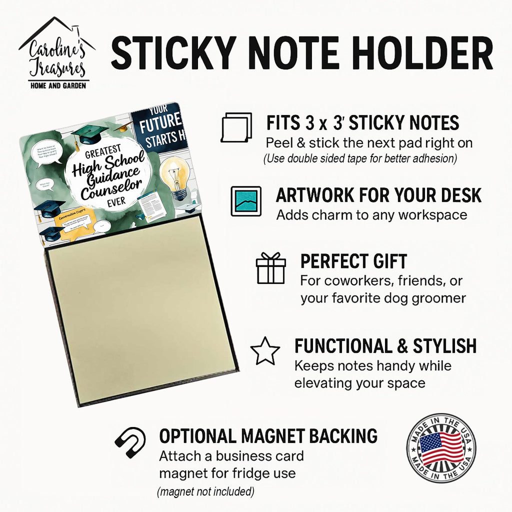 Greatest High School Guidance Counselor Ever Funny Sticky Note Holder for Teacher's Gift Refillable with 3x3 Notes