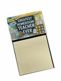 Greatest Homeroom Teacher Ever Funny Sticky Note Holder for Teacher's Gift Refillable with 3x3 Notes