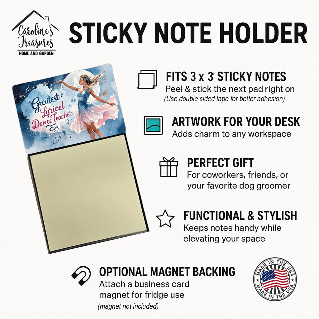 Greatest Lyrical Dance Teacher Ever Funny Sticky Note Holder for Teacher's Gift Refillable with 3x3 Notes