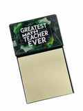 Greatest Math Teacher Ever Funny Sticky Note Holder for Teacher's Gift Refillable with 3x3 Notes