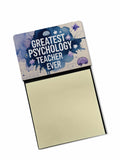 Greatest Psychology Teacher Ever Funny Sticky Note Holder for Teacher's Gift Refillable with 3x3 Notes