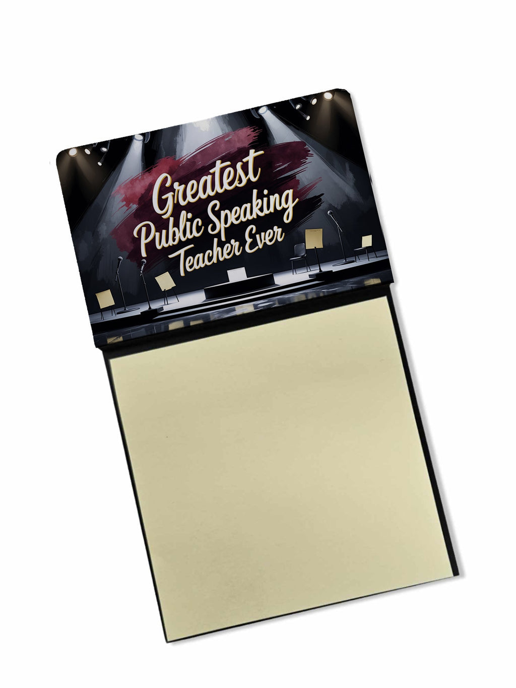 Greatest Public Speaking Teacher Ever Funny Sticky Note Holder for Teacher's Gift Refillable with 3x3 Notes