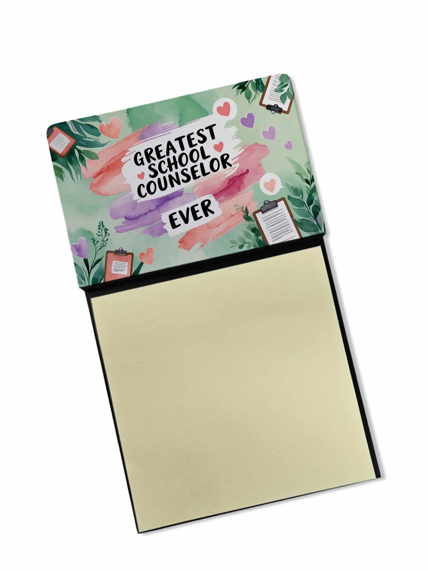 Greatest School Counselor Ever Funny Sticky Note Holder for Teacher's Gift Refillable with 3x3 Notes