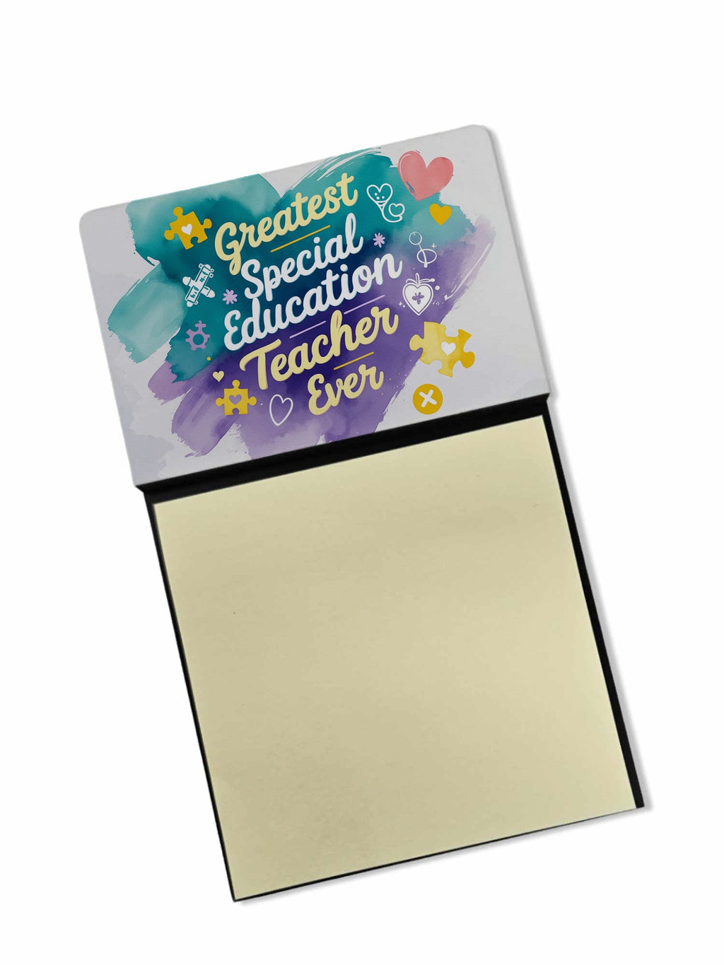 Greatest Special Education Teacher Ever Funny Sticky Note Holder for Teacher's Gift Refillable with 3x3 Notes