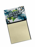 Greatest STEM Teacher Ever Funny Sticky Note Holder for Teacher's Gift Refillable with 3x3 Notes