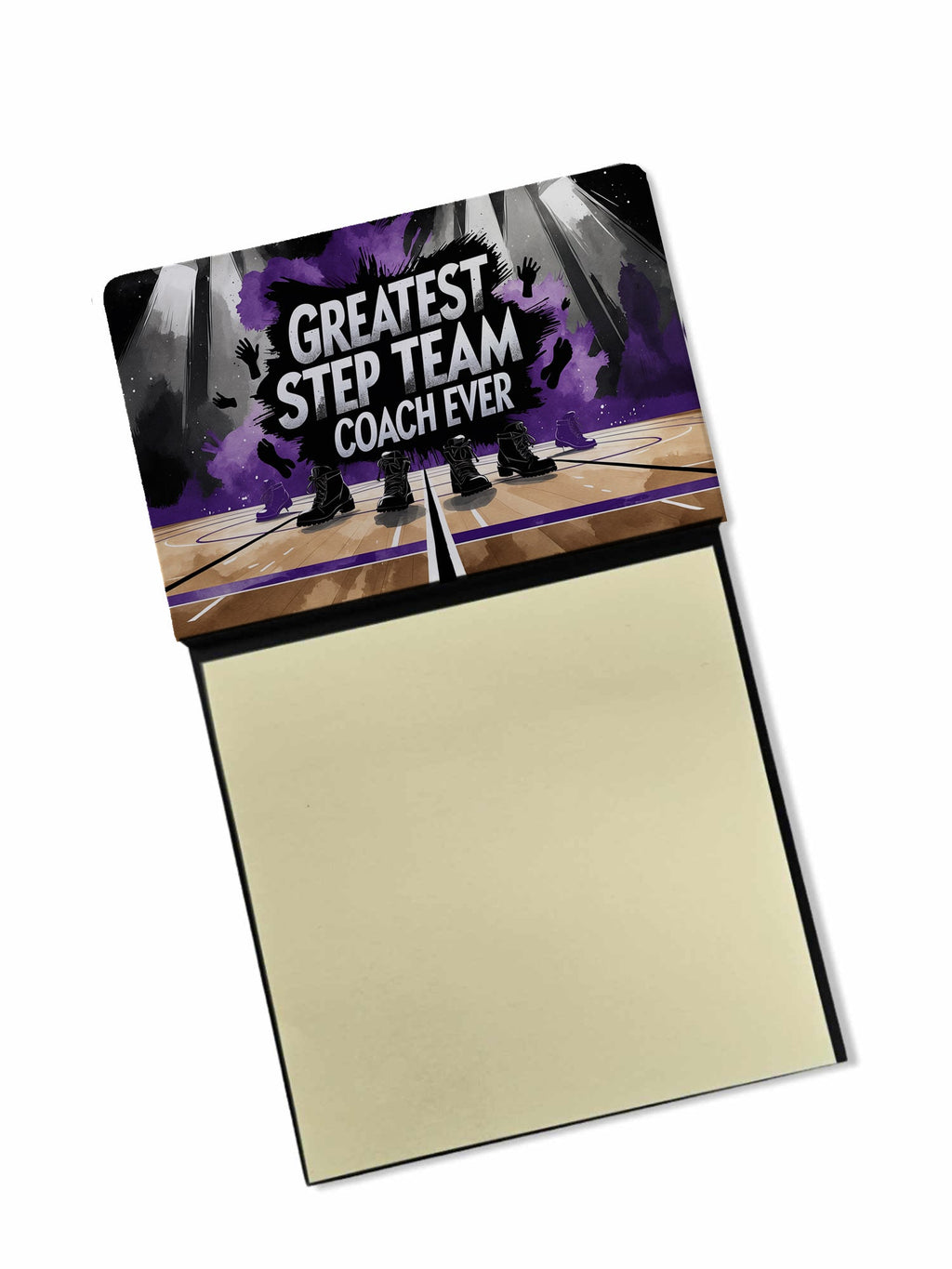 Greatest Step Team Coach Ever Funny Sticky Note Holder for Teacher's Gift Refillable with 3x3 Notes