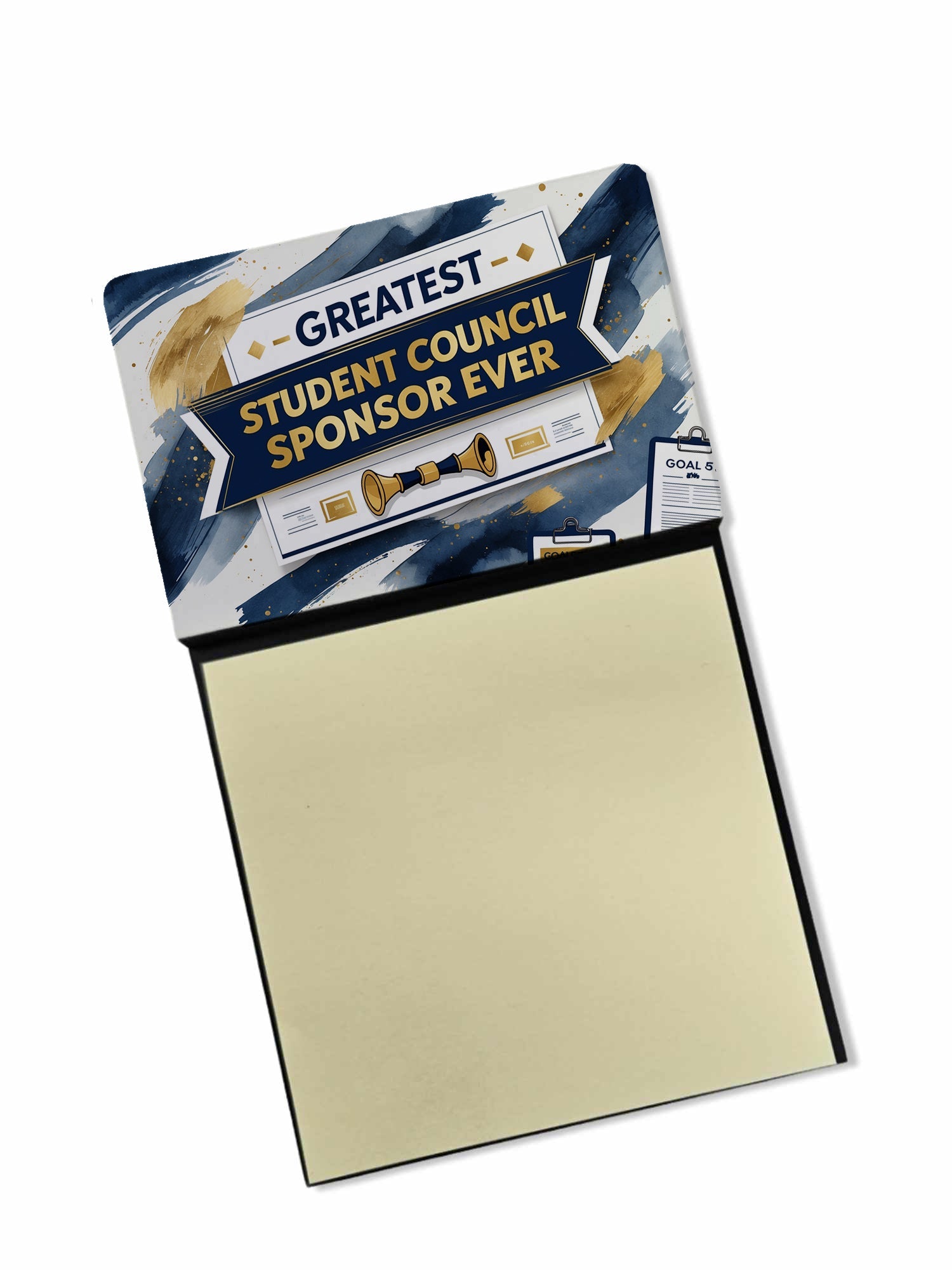 Greatest Student Council Sponsor Ever Funny Sticky Note Holder for Teacher's Gift Refillable with 3x3 Notes