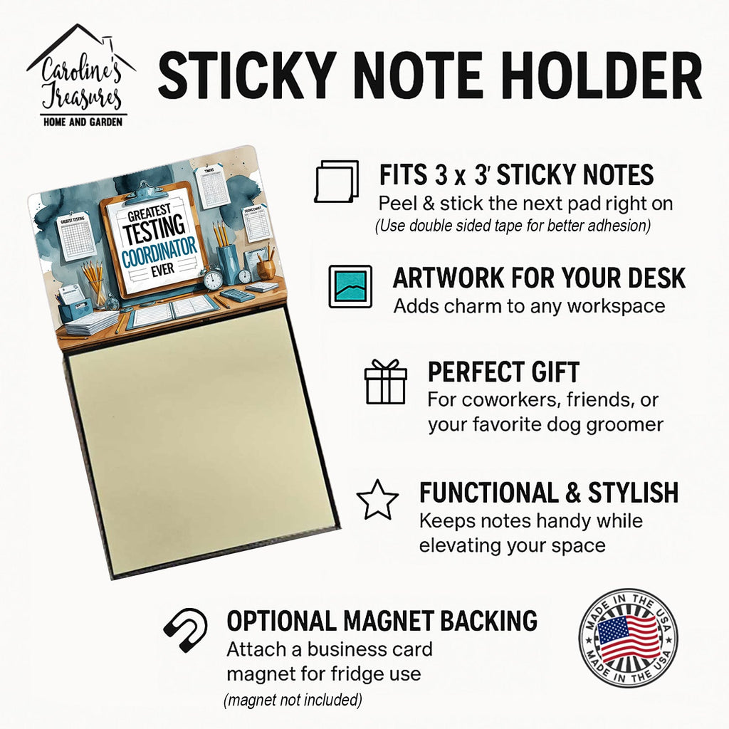 Greatest Testing Coordinator Ever Funny Sticky Note Holder for Teacher's Gift Refillable with 3x3 Notes