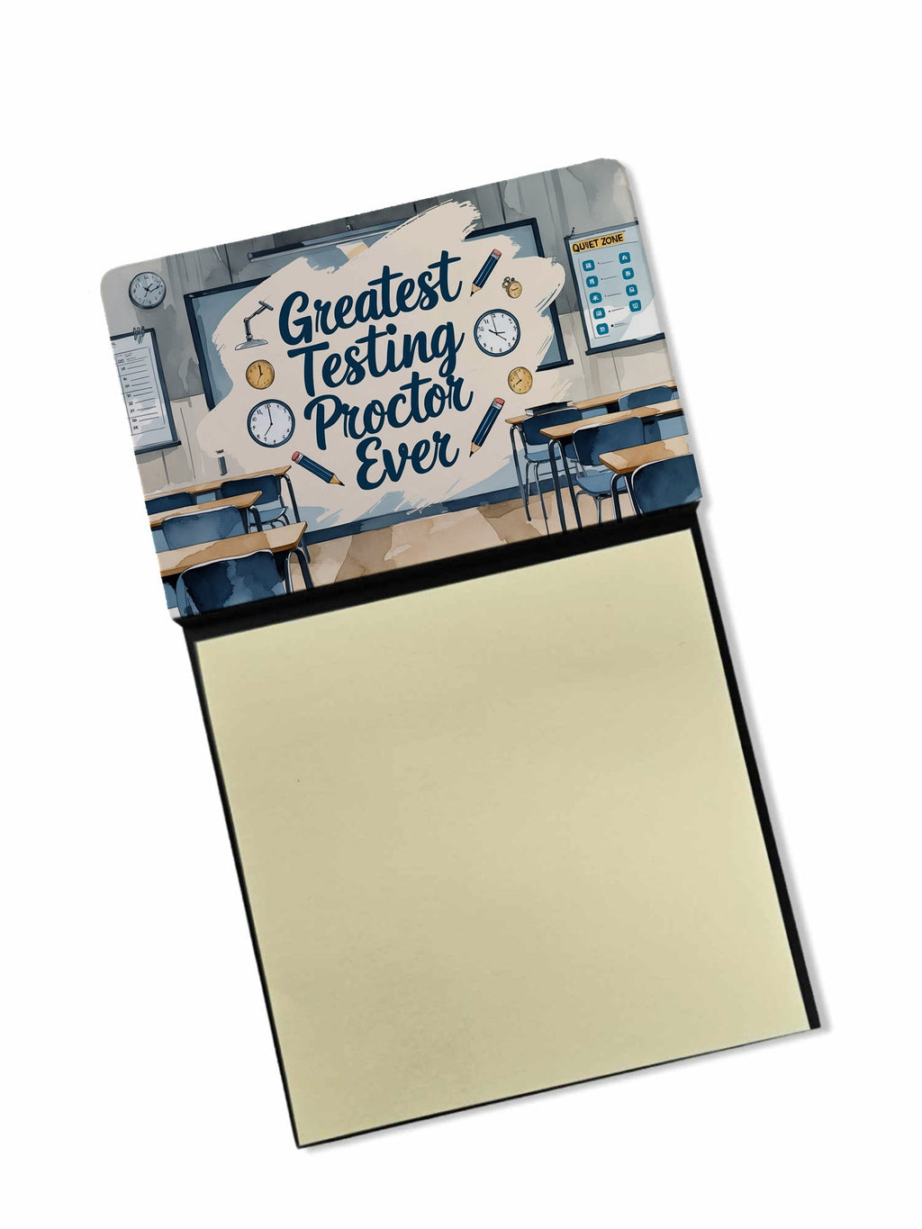 Greatest Testing Proctor Ever Funny Sticky Note Holder for Teacher's Gift Refillable with 3x3 Notes
