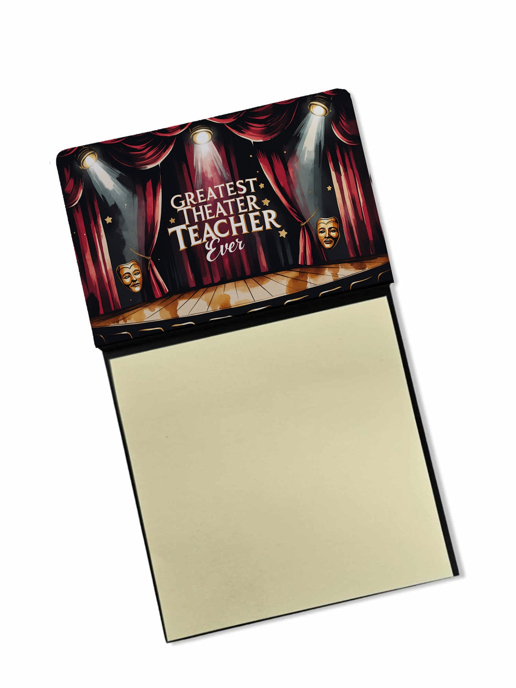 Greatest Theater Teacher Ever Funny Sticky Note Holder for Teacher's Gift Refillable with 3x3 Notes