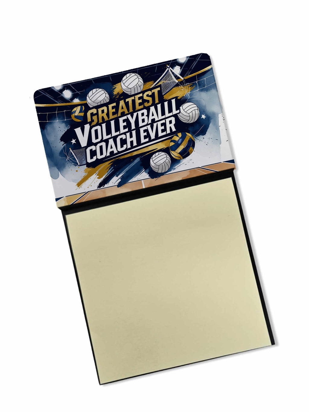 Greatest Volleyball Coach Ever Funny Sticky Note Holder for Teacher's Gift Refillable with 3x3 Notes