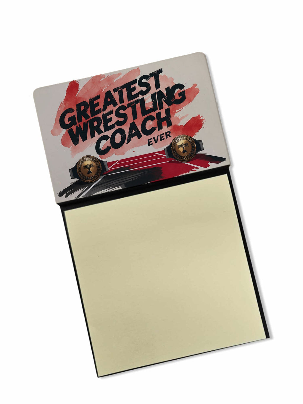Greatest Wrestling Coach Ever Funny Sticky Note Holder for Teacher's Gift Refillable with 3x3 Notes