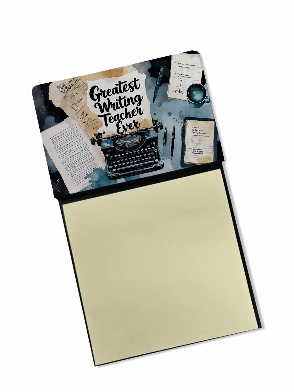 Greatest Writing Teacher Ever Funny Sticky Note Holder for Teacher's Gift Refillable with 3x3 Notes