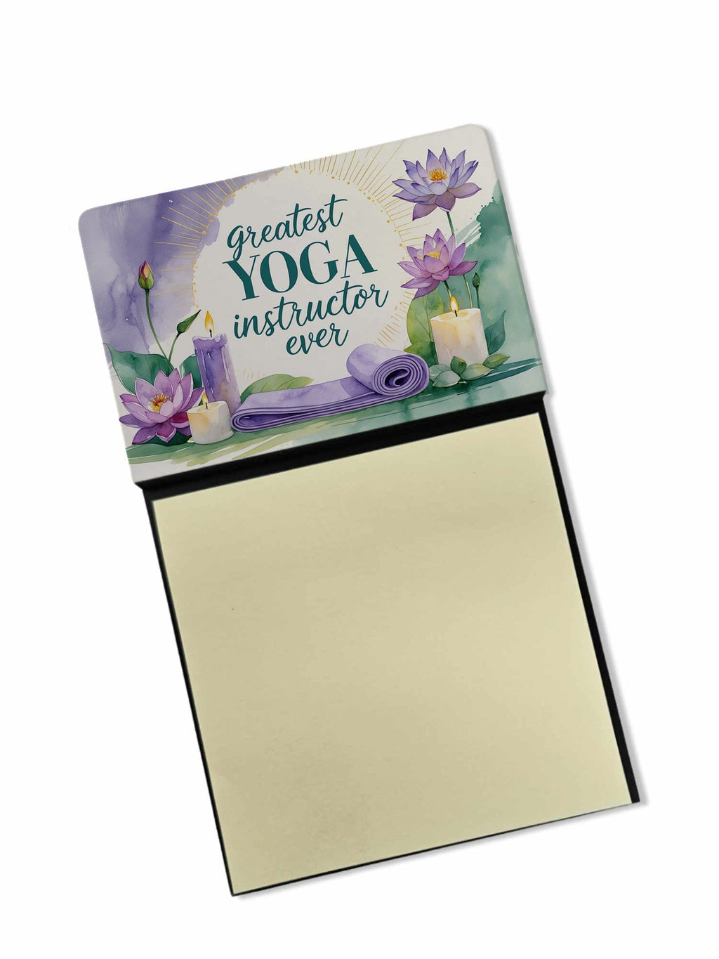 Greatest Yoga Instructor Ever Funny Sticky Note Holder for Teacher's Gift Refillable with 3x3 Notes