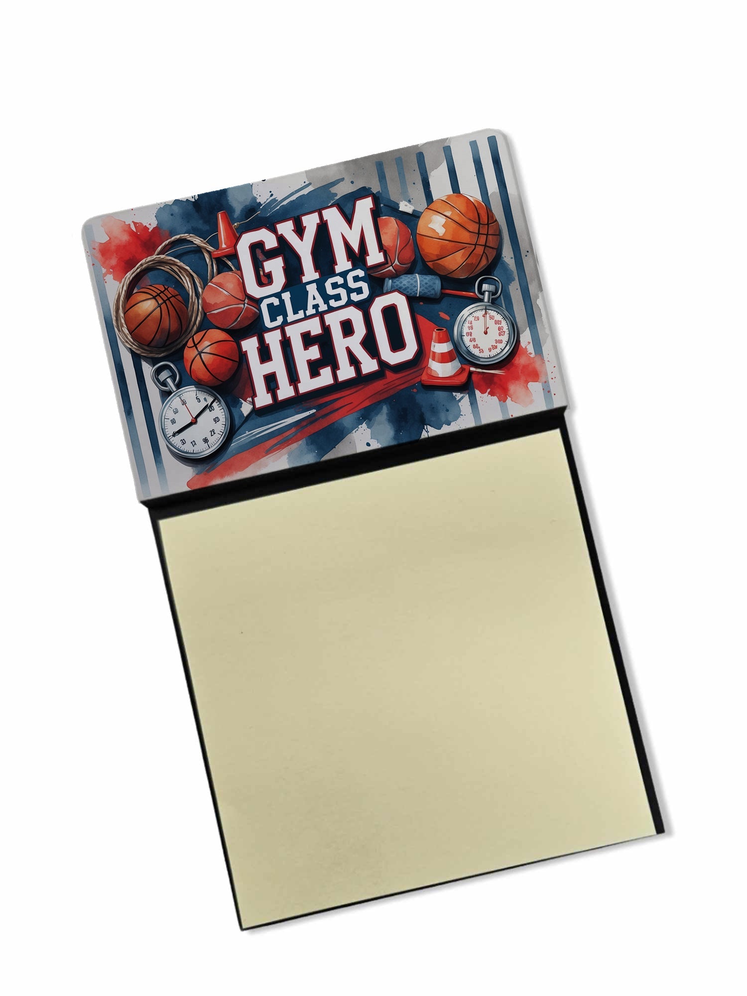 Gym Class Hero Funny Sticky Note Holder for Teacher's Gift Refillable with 3x3 Notes