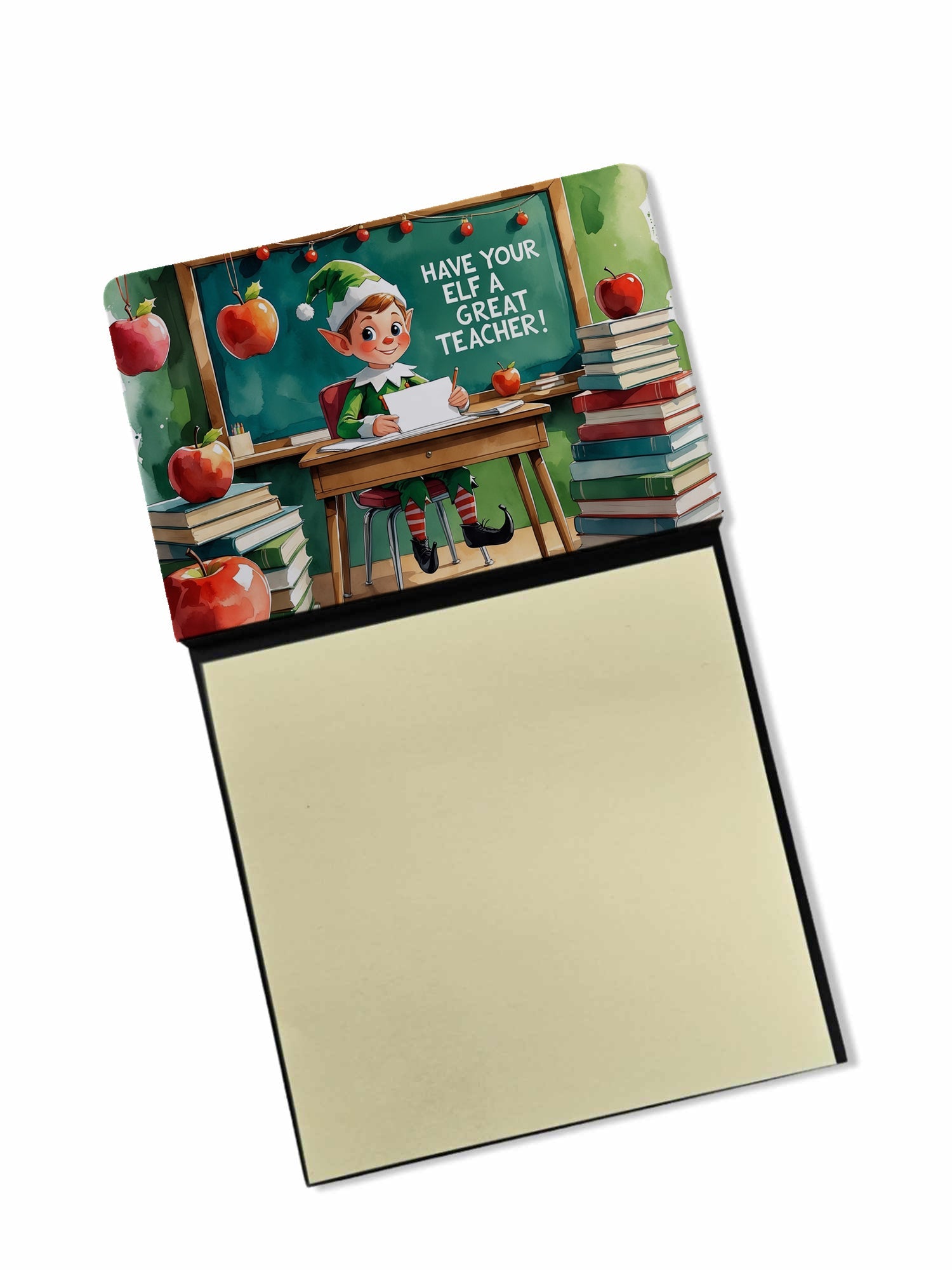 Have Your Elf a Great Teacher Funny Sticky Note Holder for Teacher's Gift Refillable with 3x3 Notes