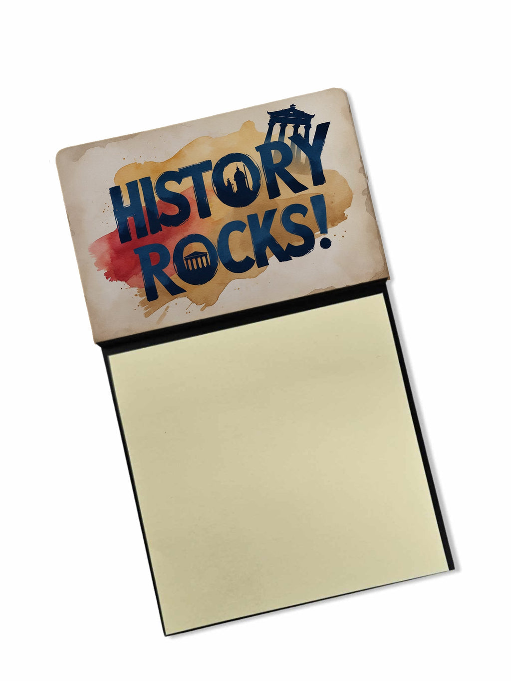 History Rocks Funny Sticky Note Holder for Teacher's Gift Refillable with 3x3 Notes