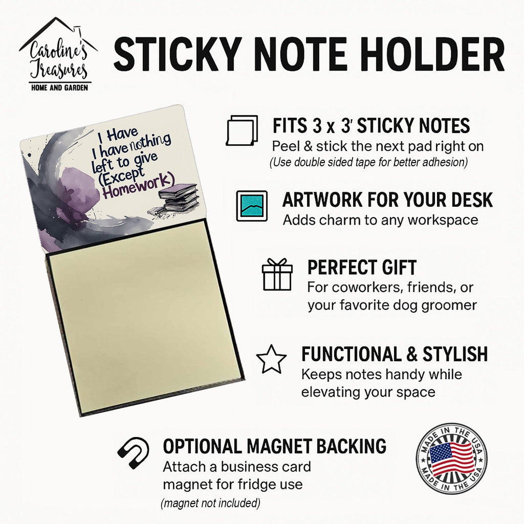I Have Nothing Left to Give Funny Sticky Note Holder for Teacher's Gift Refillable with 3x3 Notes