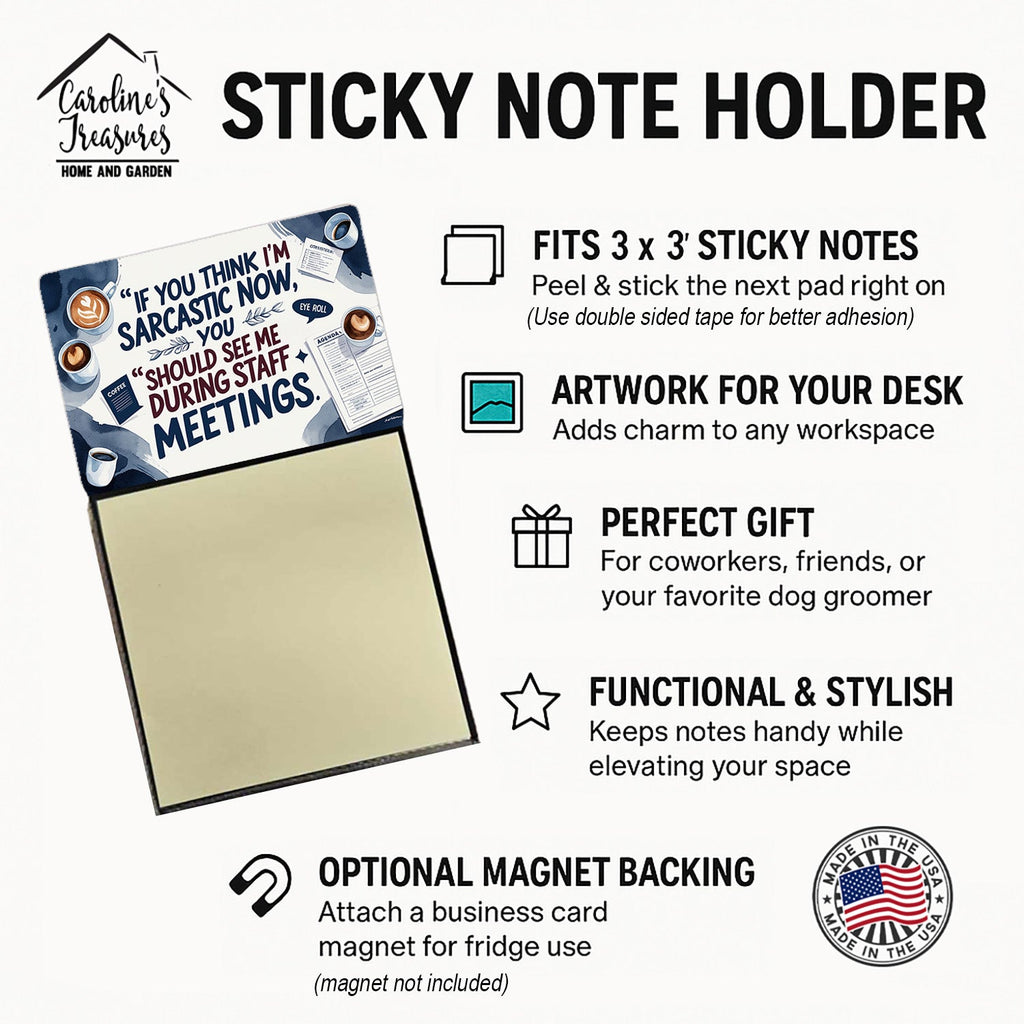 If You Think I'm Sarcastic Now Funny Sticky Note Holder for Teacher's Gift Refillable with 3x3 Notes