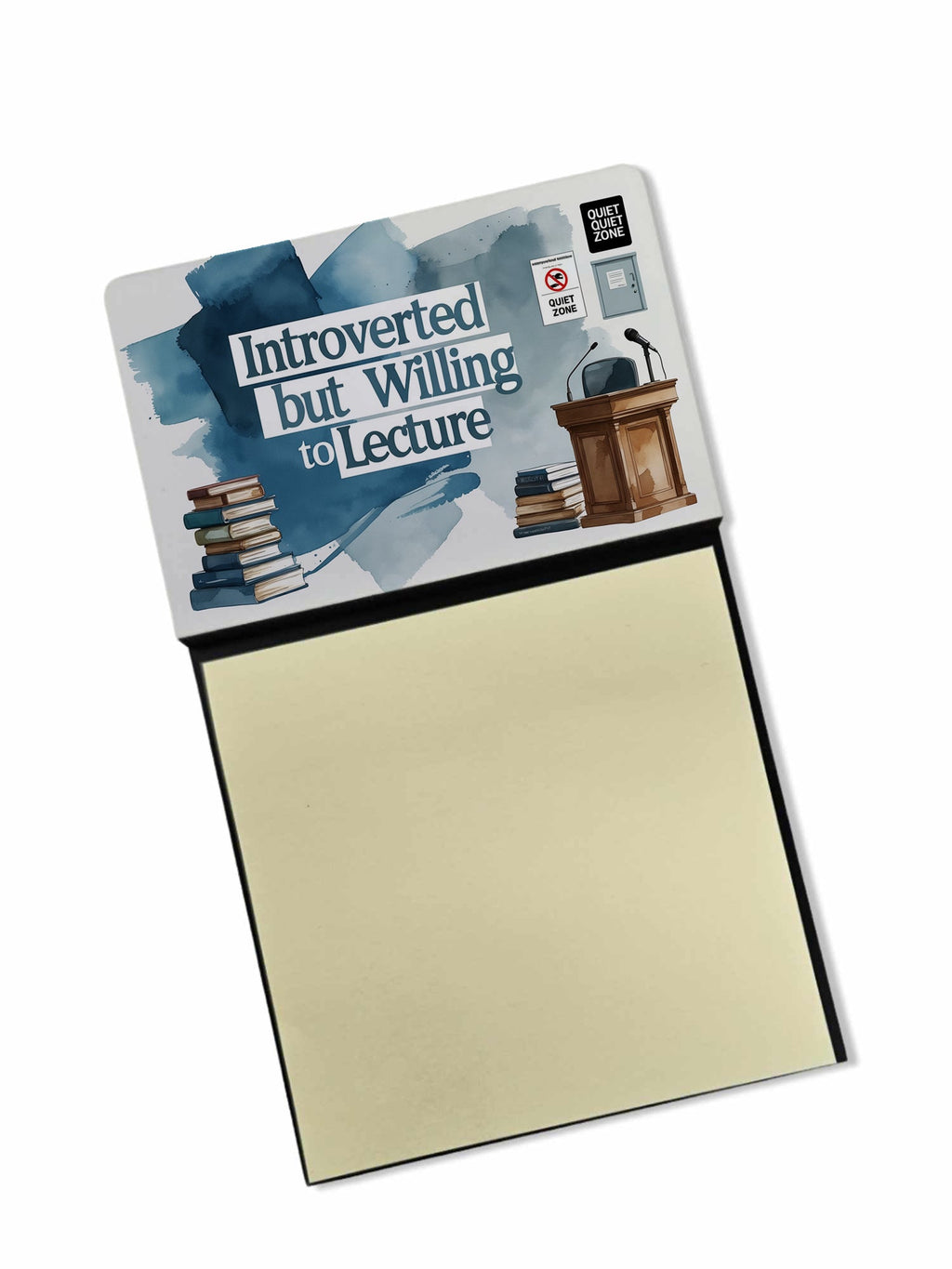 Introverted but Willing to Lecture Funny Sticky Note Holder for Teacher's Gift Refillable with 3x3 Notes