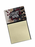 Library Ninja Funny Sticky Note Holder for Teacher's Gift Refillable with 3x3 Notes