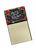 Merry & Bright Teacher Funny Sticky Note Holder for Teacher's Gift Refillable with 3x3 Notes