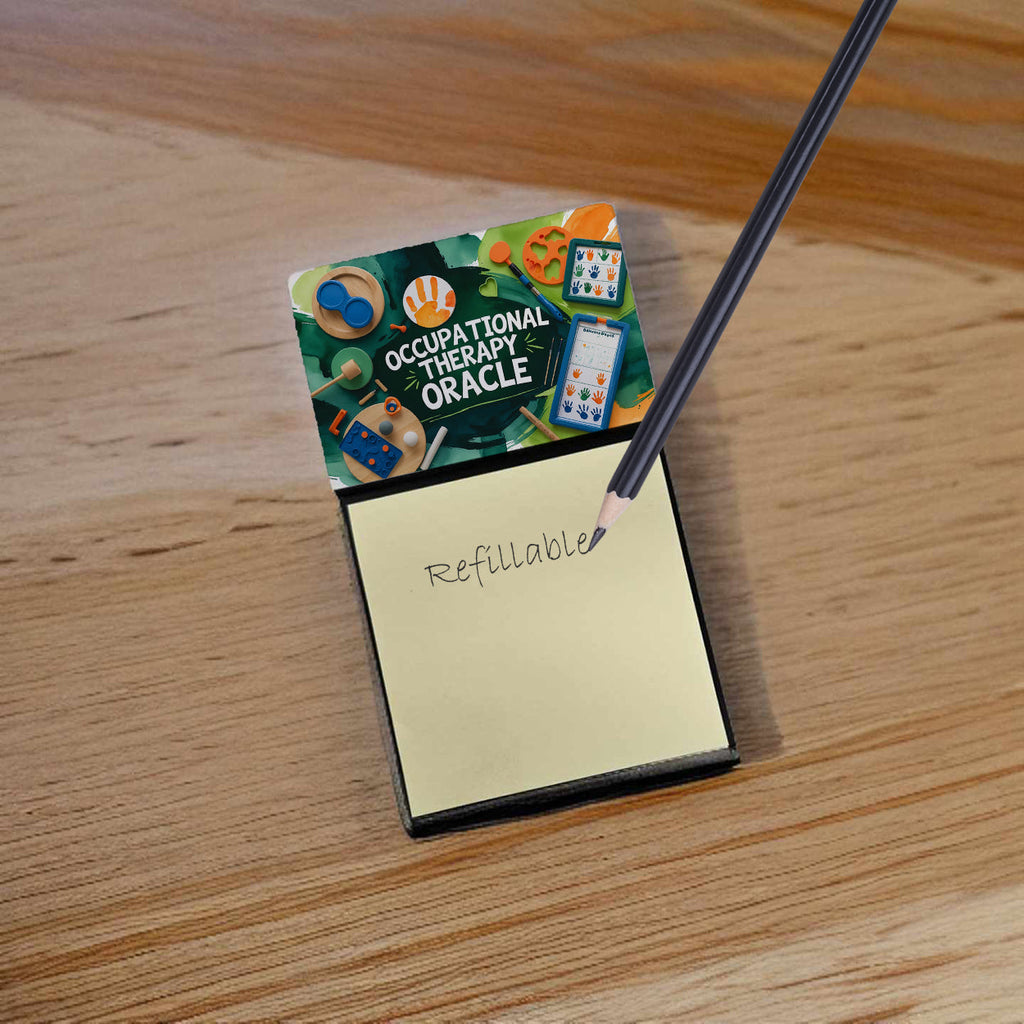 Occupational Therapy Oracle Funny Sticky Note Holder for Teacher's Gift Refillable with 3x3 Notes
