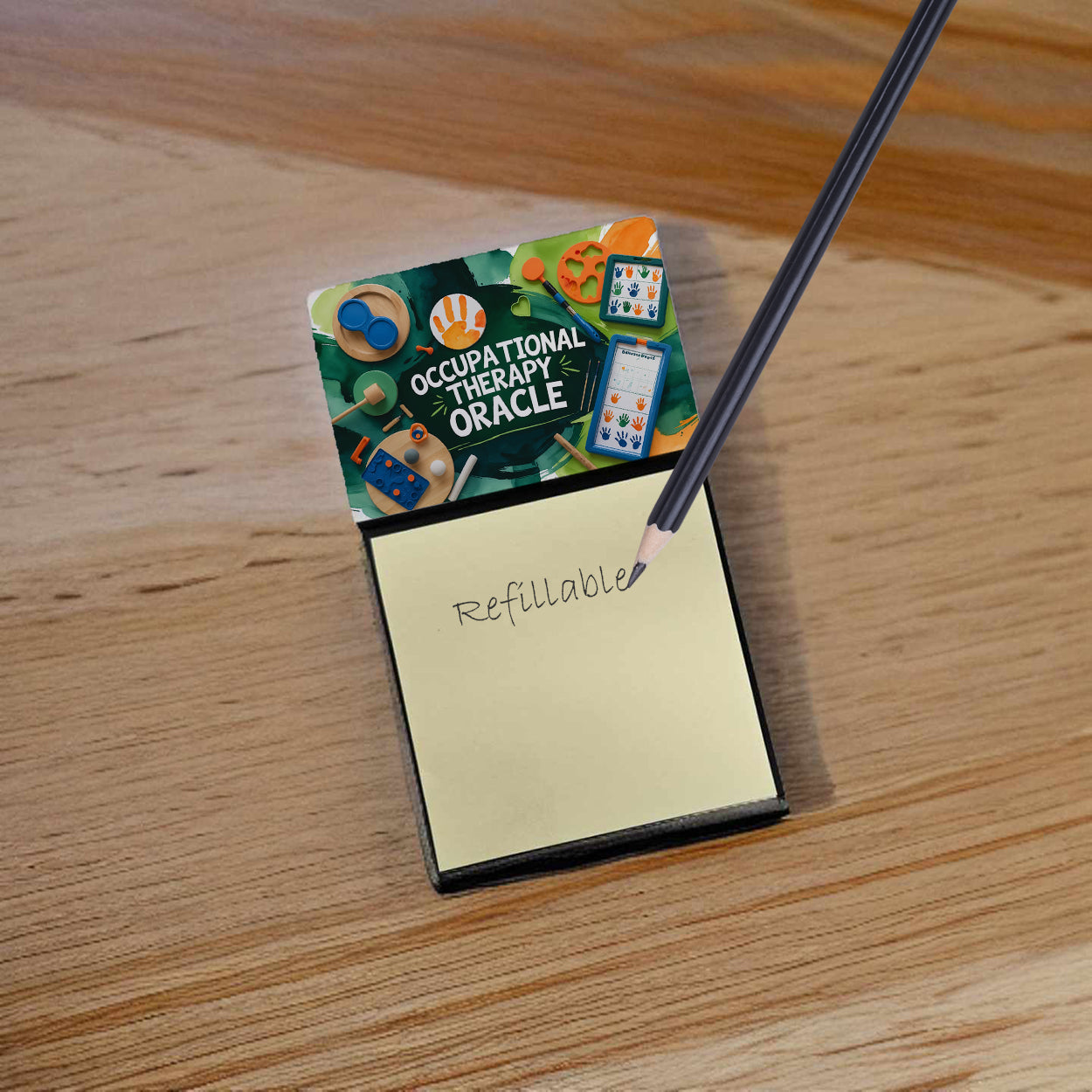 Occupational Therapy Oracle Funny Sticky Note Holder for Teacher's Gift Refillable with 3x3 Notes