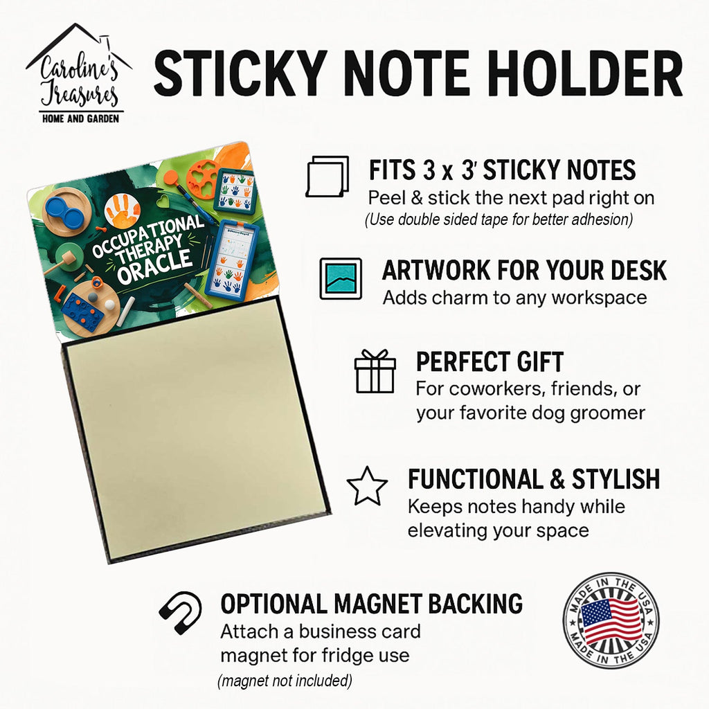 Occupational Therapy Oracle Funny Sticky Note Holder for Teacher's Gift Refillable with 3x3 Notes