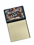 Reading is My Jam Funny Sticky Note Holder for Teacher's Gift Refillable with 3x3 Notes