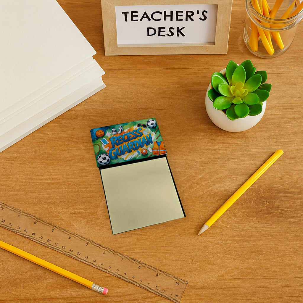 Recess Guardian Funny Sticky Note Holder for Teacher's Gift Refillable with 3x3 Notes