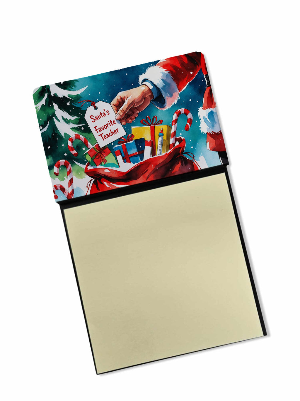 Santa’s Favorite Teacher Funny Sticky Note Holder for Teacher's Gift Refillable with 3x3 Notes