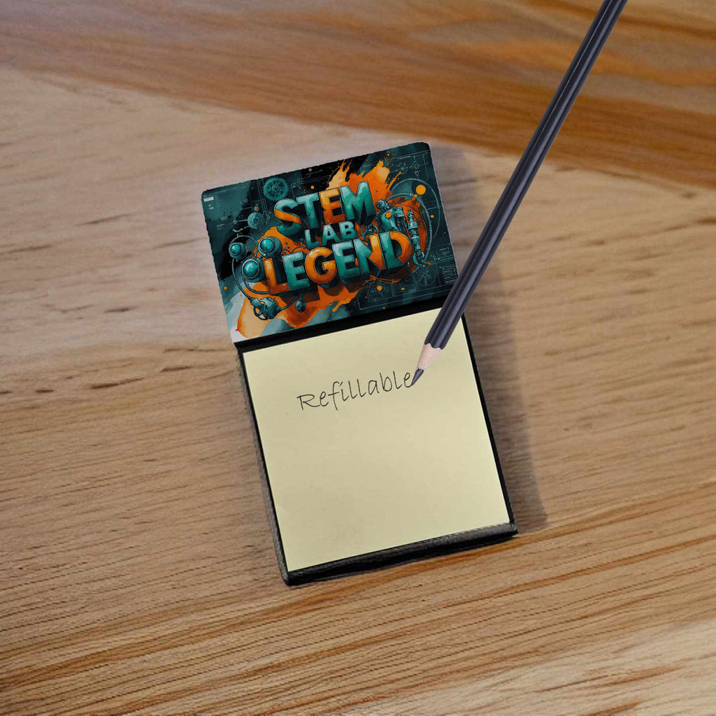STEM Lab Legend Funny Sticky Note Holder for Teacher's Gift Refillable with 3x3 Notes