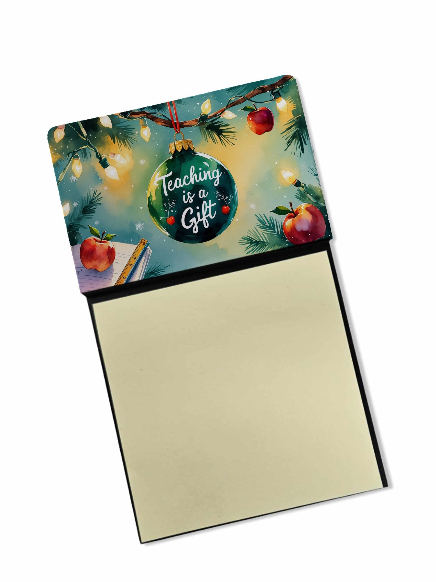 Christmas Teaching is a Gift Funny Sticky Note Holder for Teacher's Gift Refillable with 3x3 Notes