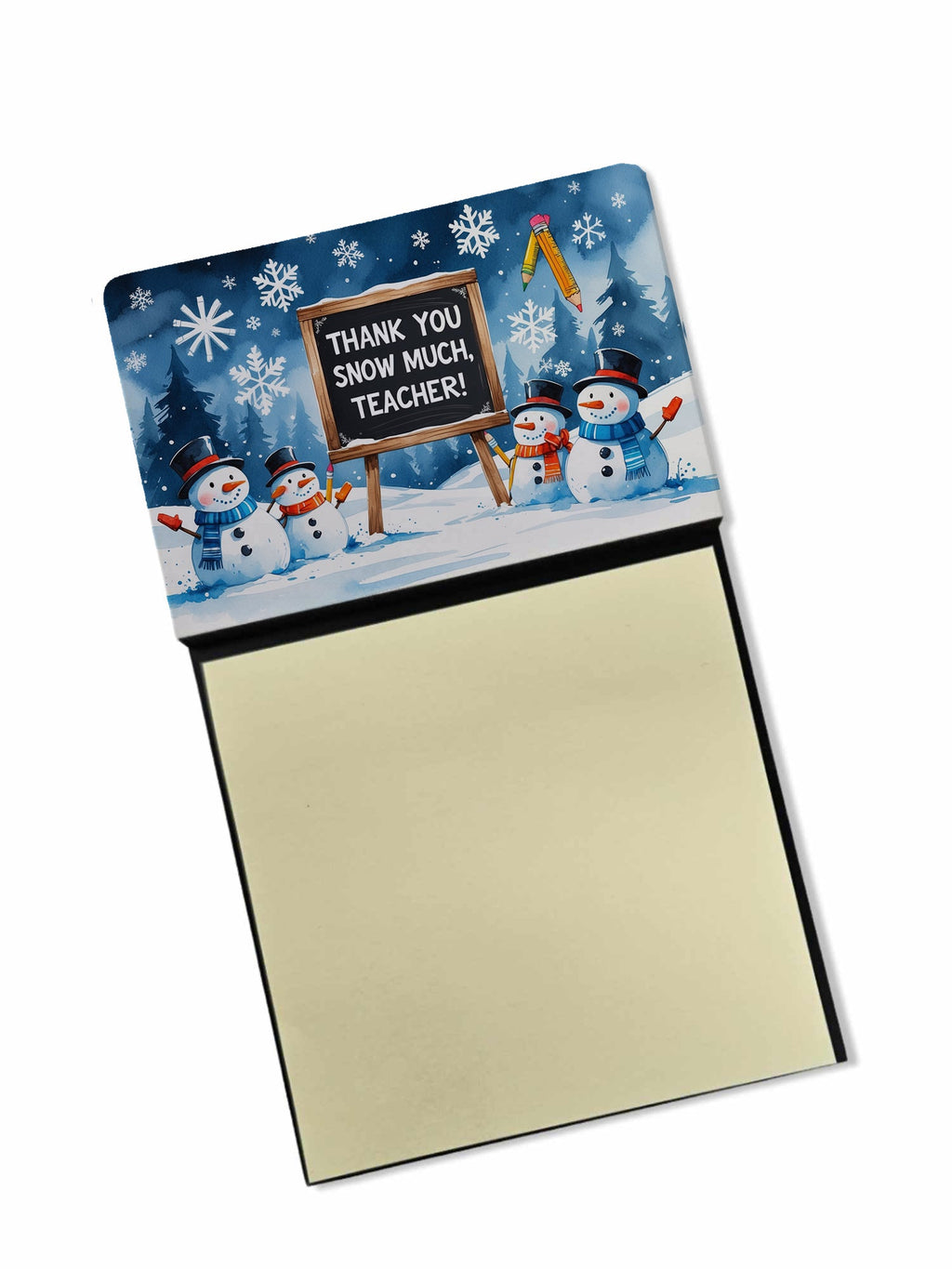 Thank You Snow Much, Teacher Funny Sticky Note Holder for Teacher's Gift Refillable with 3x3 Notes