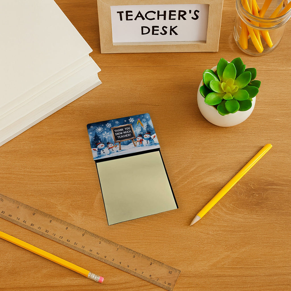 Thank You Snow Much, Teacher Funny Sticky Note Holder for Teacher's Gift Refillable with 3x3 Notes