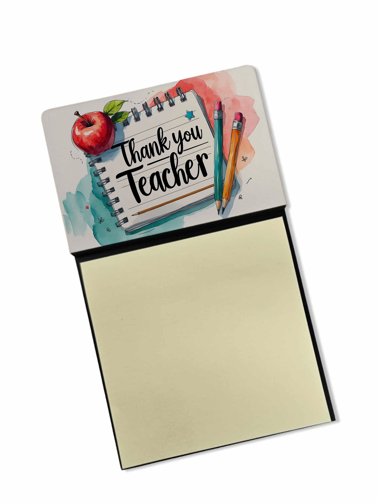 Thank You Teacher Funny Sticky Note Holder for Teacher's Gift Refillable with 3x3 Notes