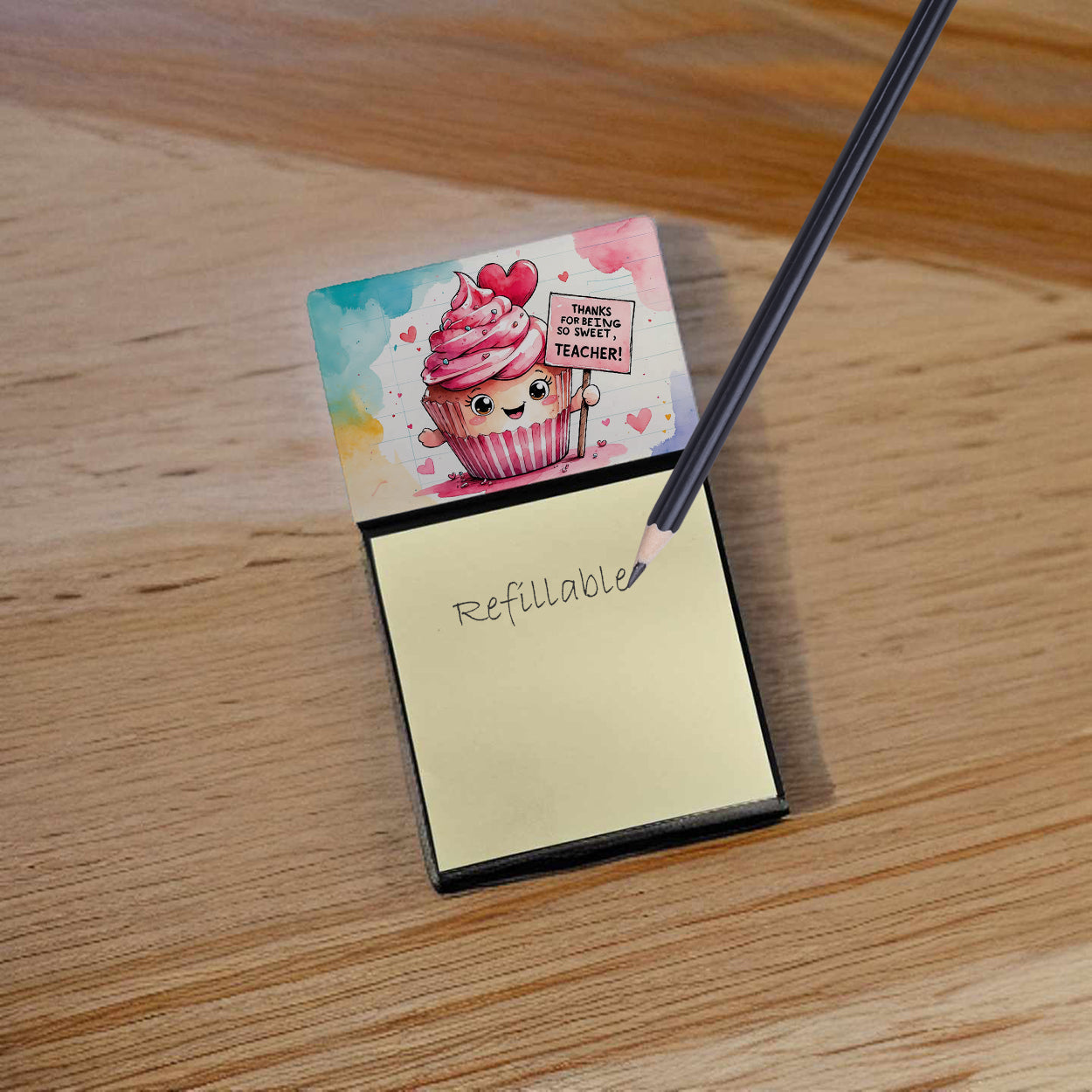Thanks for Being So Sweet, Teacher Funny Sticky Note Holder for Teacher's Gift Refillable with 3x3 Notes