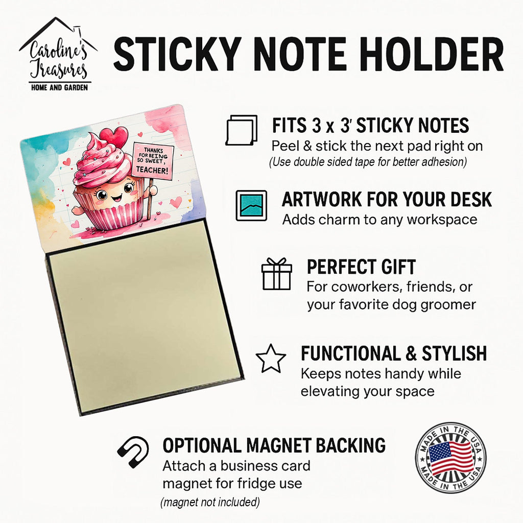 Thanks for Being So Sweet, Teacher Funny Sticky Note Holder for Teacher's Gift Refillable with 3x3 Notes