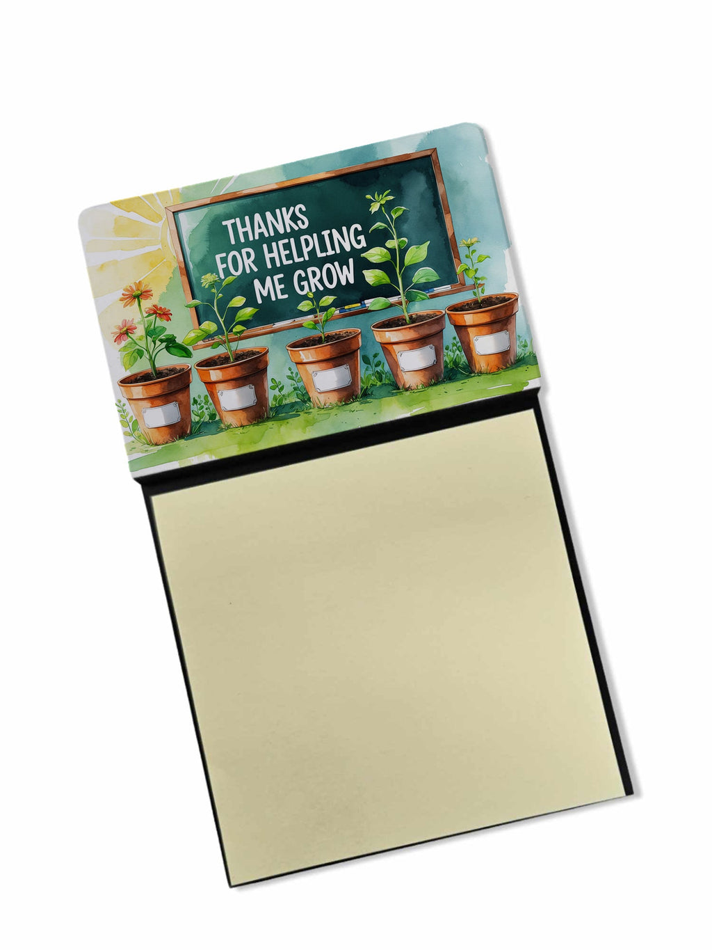 Thanks for Helping Me Grow Funny Sticky Note Holder for Teacher's Gift Refillable with 3x3 Notes