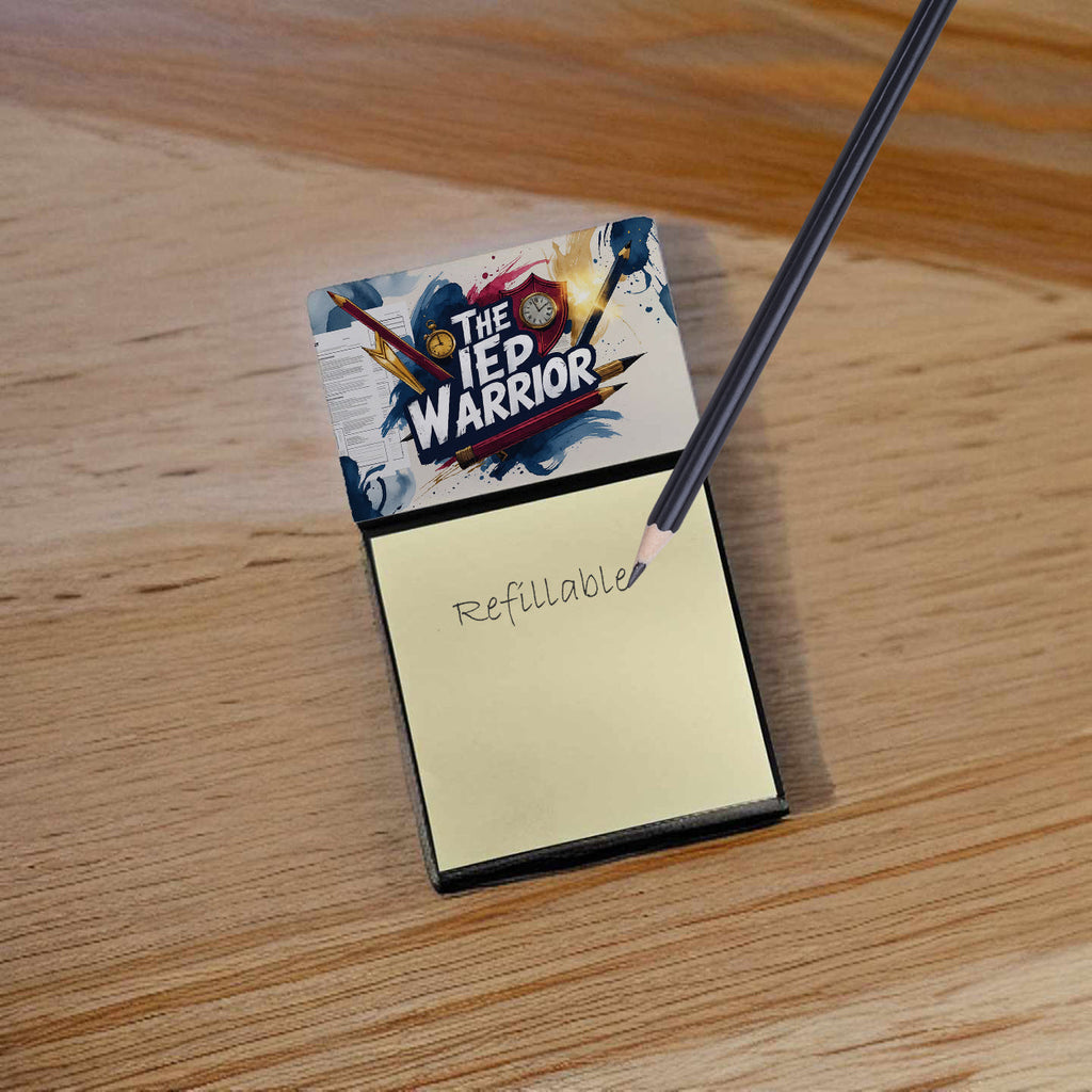 The IEP Warrior Funny Sticky Note Holder for Teacher's Gift Refillable with 3x3 Notes